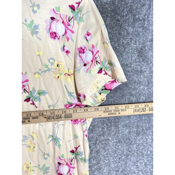 Zara Dress Womens Size XL Yellow Romantic Floral Short Sleeve Side Cutouts FLAWS - Picture 13 of 15